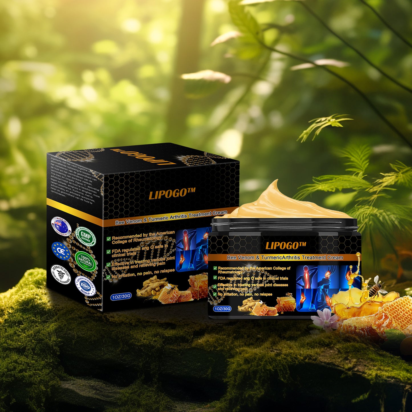 👑👑LIPOGO™ Bee Venom & Turmeric Arthritis Treatment Cream (👩🔬Specialized in Orthopedic Conditions and Joint Pain👩🔬)